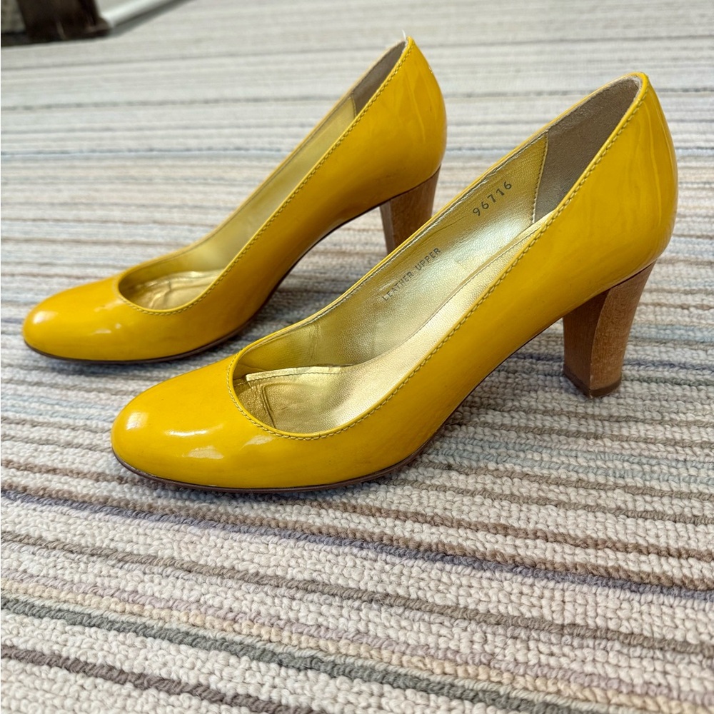 J. Crew Glossy Yellow Heels